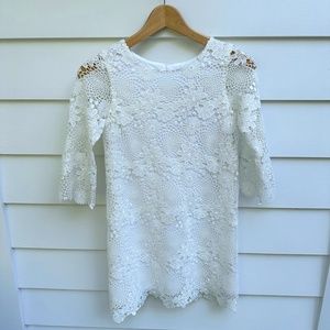 Girl white lace dress by Charabia size 10